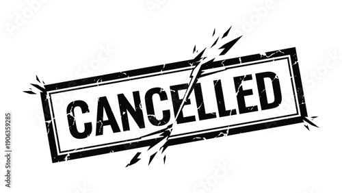 Canceled Stamp: A bold stamp declares a cancellation, symbolizing the end of an event, agreement, or service.