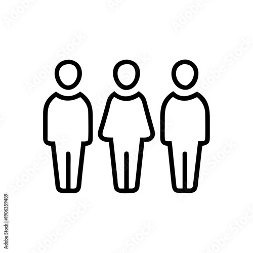 Group Of Three People In A Row icon for web and graphic design