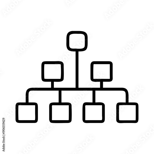 Hierarchical Organizational Chart icon for web and graphic design