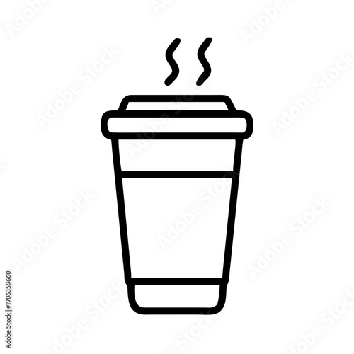 Hot Drink A Disposable Coffee Or Tea Cup With A L icon for web and graphic design