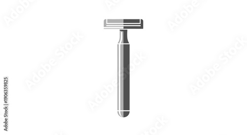 A sleek metal safety razor.