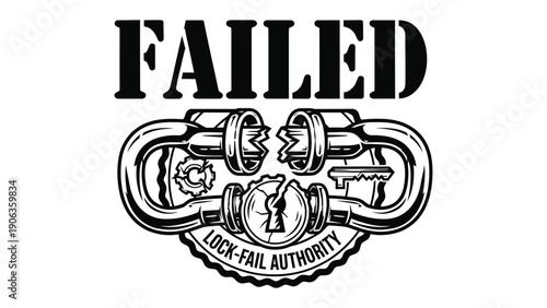 Failed Lock Symbol: A stark visual representation of failure, featuring a broken lock symbol, conveying a message of security breach and loss.