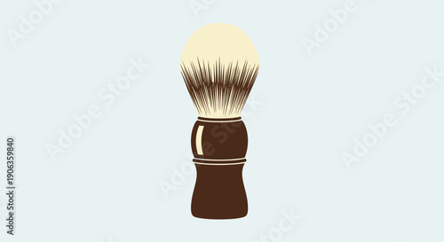 Shaving brush with wooden handle.