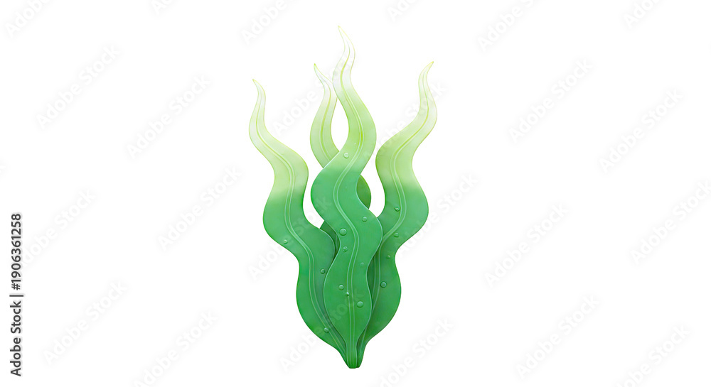 Obraz premium Green Seaweed with Bubbles