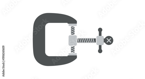 C clamp tool for holding objects in place tightly.