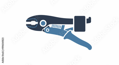 Vector illustration of pliers gripping a plug on a white background.