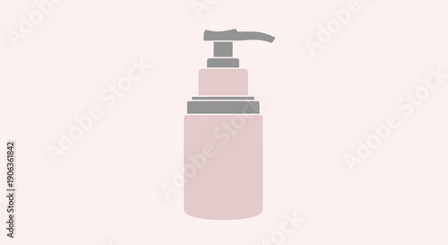 Pink lotion pump bottle for skincare and cosmetics.