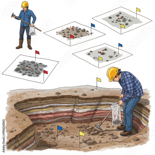 Geologists Examining Soil and Rock Samples.