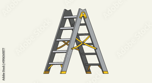 A pair of ladders forming the letter A against a plain background.