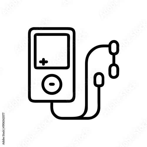 Mp3 Player With Earphones icon for web and graphic design