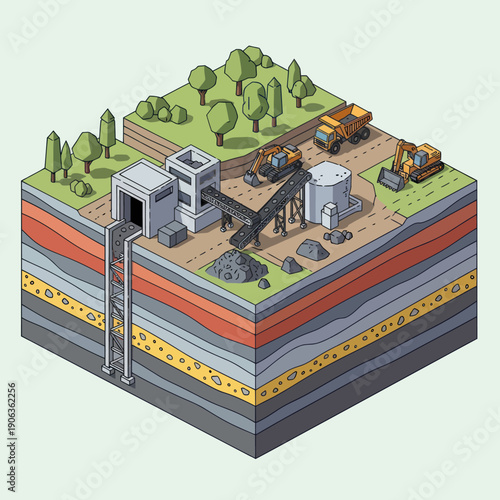 3D Illustration of Industrial Oil Refinery Facility.