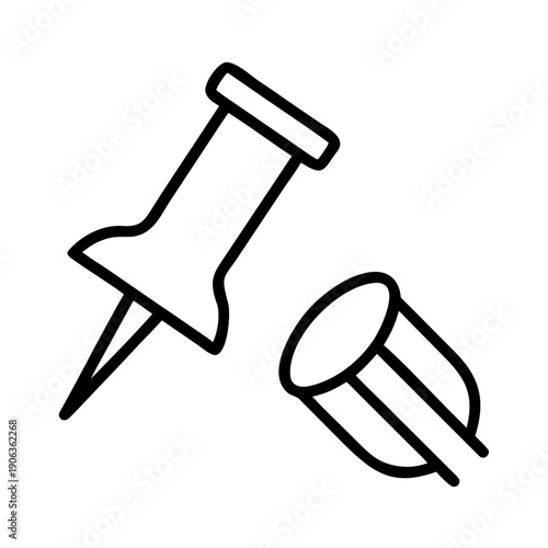 Paperclip And Pushpin icon for web and graphic design