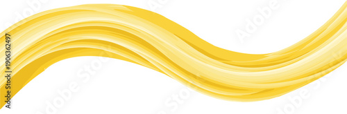 Abstract yellow wave background with flowing smooth curves modern bright decorative flat vector illustration