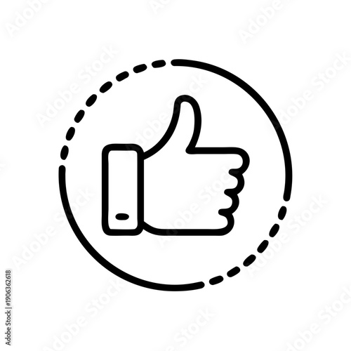 Review Thumbs Up Icon Inside A Circle icon for web and graphic design