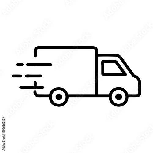 Speeding Delivery Truck icon for web and graphic design