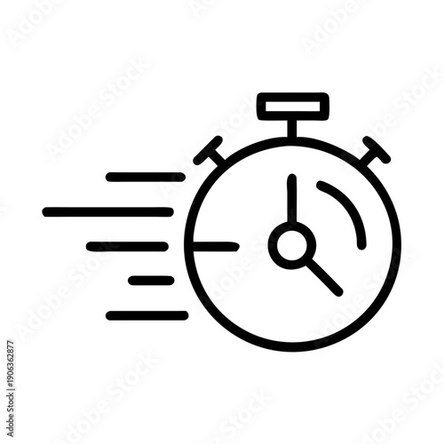 Stopwatch With Speed Lines icon for web and graphic design