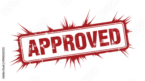 Approval Stamp: A bold APPROVED stamp, conveying instant validation and acceptance, is ready for your project. A powerful visual cue perfect for conveying permission, assurance and positive action.