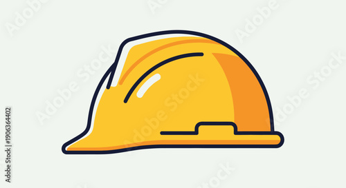 Yellow hard hat for construction worker safety equipment.