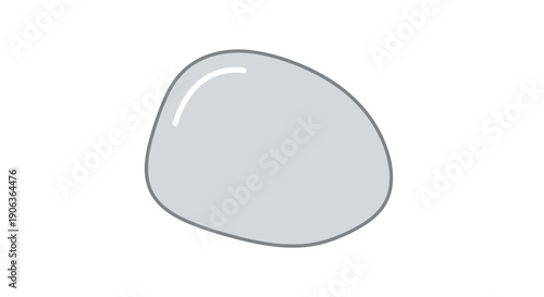 Simple gray stone illustration on white background.