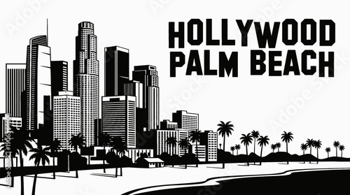 los angeles city skyline urban architecture downtown landmark travel tourism america usa landscape metropolitan historic destination famous district with hollywood palm beach