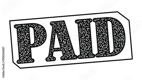 Payment Confirmation: An official PAID stamp, signifying completion of a transaction, is prominently displayed. A symbol of financial settlement and business assurance.