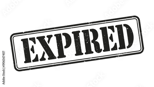 Expired Stamp: A bold, diagonally stamped EXPIRED alert, conveying a sense of urgency, marking an item's out-of-date status.