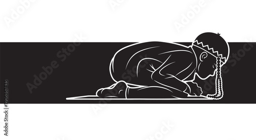 Woman practicing yoga in downward dog pose on black background with copy space