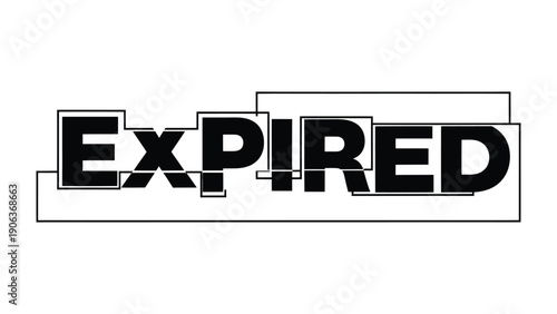 Expired Textual Design: A stark black and white composition, the word EXPIRED is boldly displayed. This image evokes a sense of finality and transition.