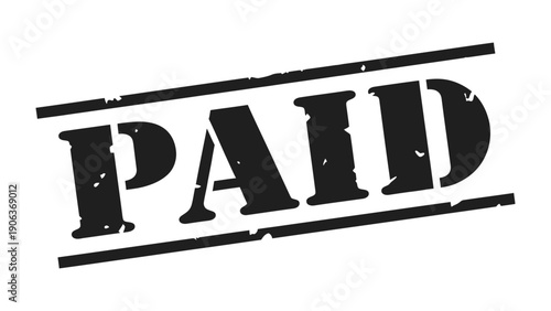Paid Stamp of Approval: The word PAID stamped in a bold, authoritative font, symbolizing financial transaction. This image conveys a sense of closure and completion.
