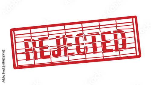 Rejected Stamp: A bold, red Rejected stamp, a stark symbol of denial, denial, conveys a message with impactful clarity.