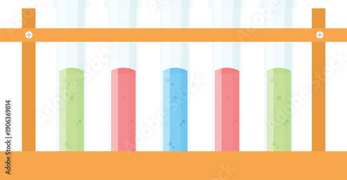 Test Tubes Rack Flat Illustration. Clean Icon Design Element on Isolated White Background