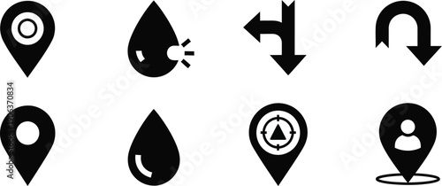 Navigation and GPS map markers in applications and systems. GPS systems, mapping applications, and location identification. 