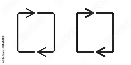 Arrows repeat icons vector. Line and glyph design with editable stroke