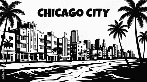 chicago city skyline urban architecture downtown landmark travel tourism america usa landscape metropolitan business culture modern historic destination famous district with lake michigan skyscrapersc