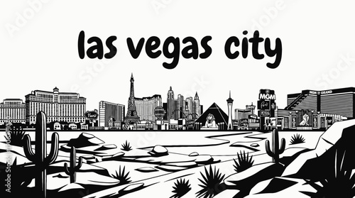 las vegas city skyline urban architecture downtown landmark travel tourism america usa landscape metropolitan business culture modern historic destination famous district with strip casino neon desert