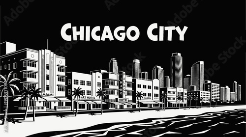 chicago city skyline urban architecture downtown landmark travel tourism america usa landscape metropolitan business culture modern historic destination famous district with lake michigan skyscrapers