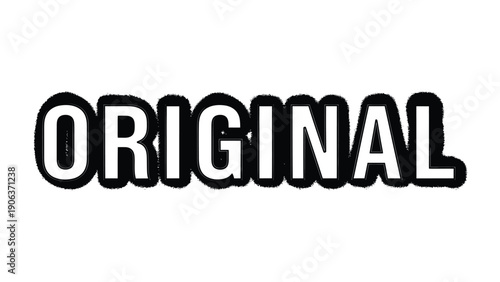 Original Concept Typography: A bold typographic representation of the word ORIGINAL, conveying the essence of authenticity, innovation, and genuine design. The text stands out.