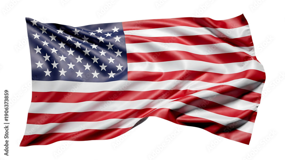 Obraz premium Waving American flag isolated on transparent