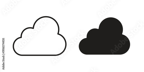 Cloud icons vector. Line and glyph design with editable stroke