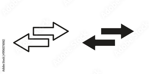 Data transfer icons vector. Line and glyph design with editable stroke