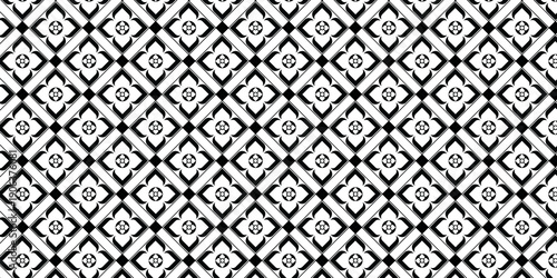 Line Thai black and white color seamless geometric pattern, black and white seamless pattern
