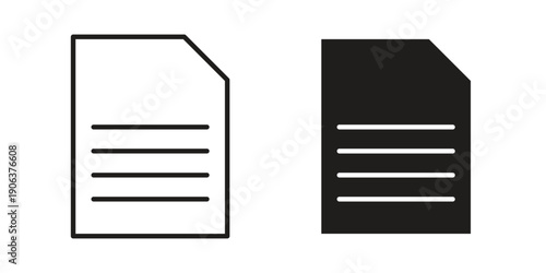 Document icons vector. Line and glyph design with editable stroke