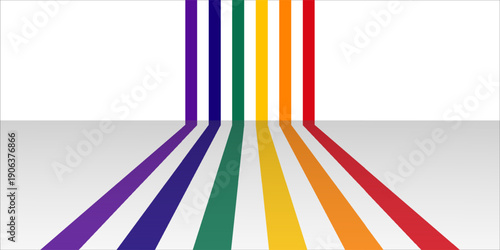 Abstract background of rainbow groovy Wavy Line design in retro 1970s hippie style. Abstract rainbow wave line background design in retro style. Rainbow. Samples of pride. Vector illustration.