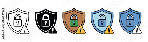 Data breach icon element for design, minimal and modern vector graphic representing compromised 