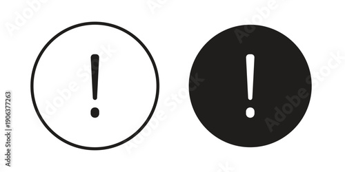 Exclamation interface icons vector. Line and glyph design with editable stroke