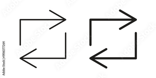 Exchange icons vector. Line and glyph design with editable stroke