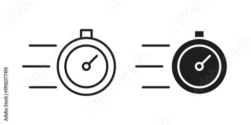 Express icons vector. Line and glyph design with editable stroke