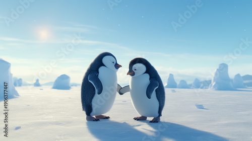 Couple of cute pinguins