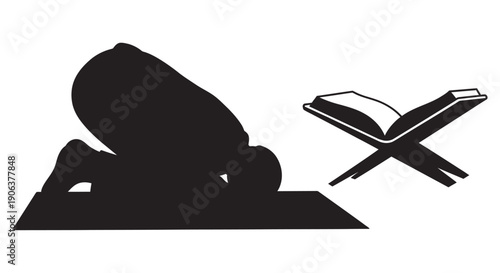 Person Praying with Holy Bible on Floor in Meditation