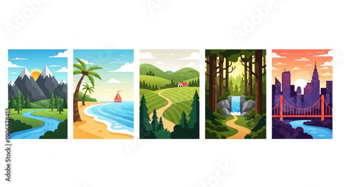 summer landscape in the window